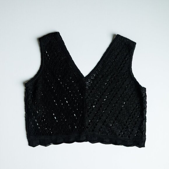 All Saints Cass Layered Look Crochet Crop Top - Size XS - Picture 3 of 9